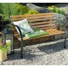 Záhradná lavička Sunfun Saale / 122 × 63 × 80 cm / oceľ/drevo / hnedá/čierna