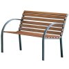 Záhradná lavička Sunfun Saale / 122 × 63 × 80 cm / oceľ/drevo / hnedá/čierna
