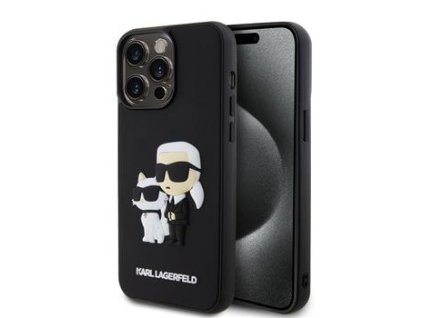 karl lagerfeld 3d rubber karl and choupette zadni kryt pro iphone 15 pro max black i77340