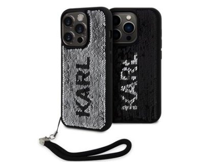 karl lagerfeld sequins reversible zadni kryt pro iphone 15 pro black silver i77364