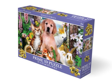 Puzzle 3D efekt - Domácí zvířátka 100dílků