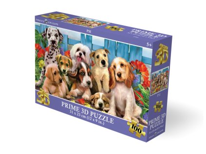 Puzzle 3D efekt - Psi 100dílků