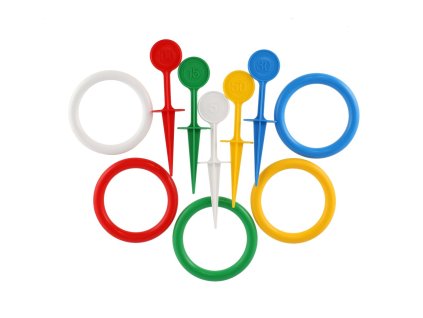 Házecí hra s kroužky a kolíky 5 párů v sáčku