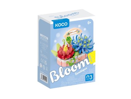 Stavebnice mini KOCO Kouzlo sukulentů plast 271dílků - modrá