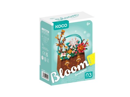 Stavebnice mini KOCO Květina v kabelce 267ks - zelená