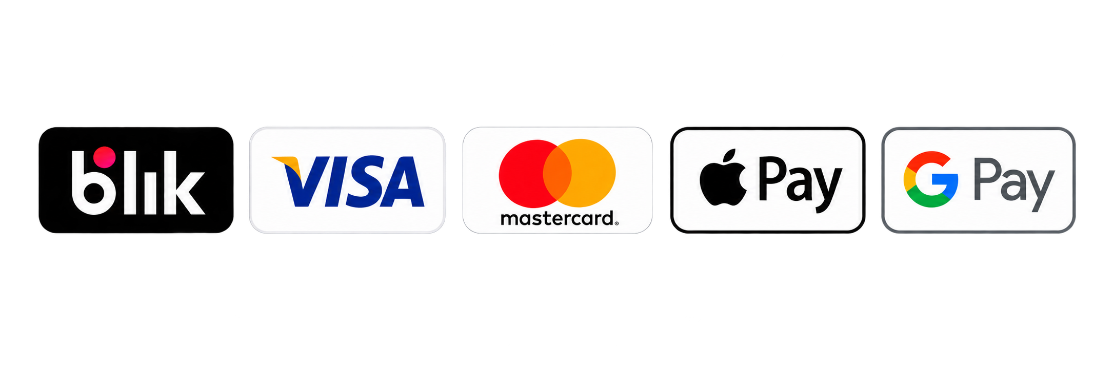 Bezpieczne płatności: BLIK, Visa, Mastercard, Apple Pay, Google Pay
