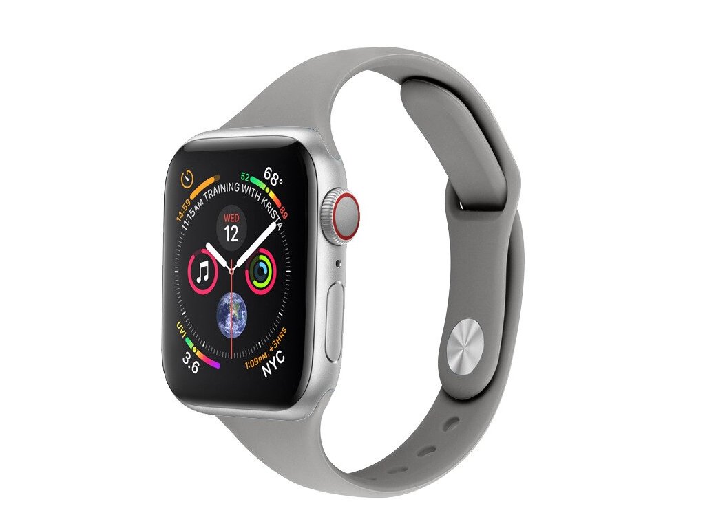 Jednobarevný SLIM řemínek na Apple Watch - Šedý