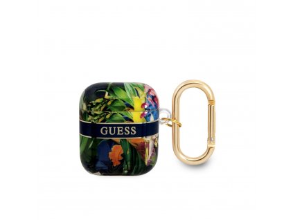 Guess Flower Print Pouzdro Airpods 1 2