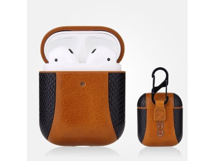 kozeny obal airpods 1 2 hnedocerna
