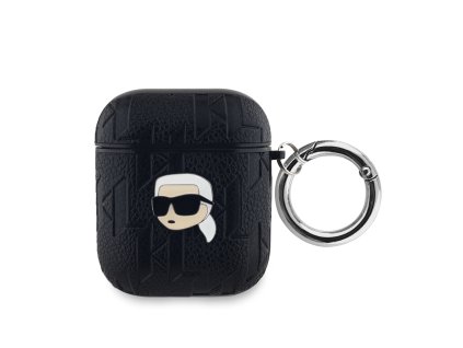 karl lagerfeld pu embossed karl head pouzdro pro airpods 1 2 black ie12889201