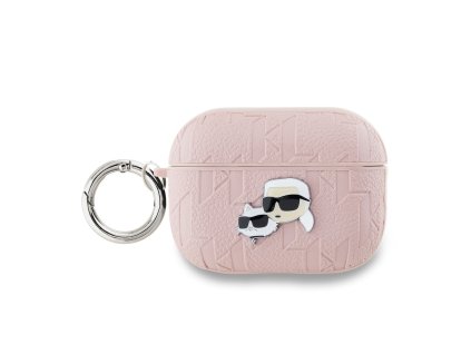 karl lagerfeld pu embossed karl and choupette heads pouzdro pro airpods pro 2 pink ie12889213