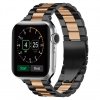 Kovový BR řemínek pro Apple Watch - Černý-Rose Gold