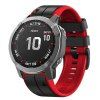 Double silicon QuickFit řemínek pro Garmin 22mm - Černo/Červený