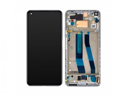 LCD + Dotyk + Rámeček pro Xiaomi 11 Lite 5G NE/Mi 11 Lite 4G/5G 2021 bílá (Service Pack)