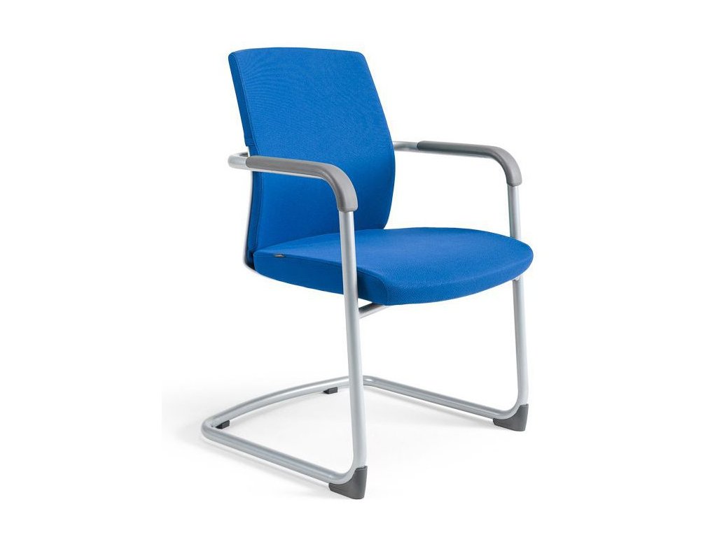 Konferenční židle na pérové kostře JCON, modrá, šedé plasty