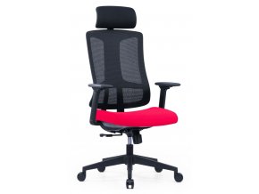 Kancelářská síťovaná židle SLIDE, červený sedák, ořez
