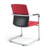 Konferenční židle na pérové kostře JCON, červená, zadní pohled