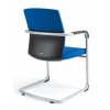 Konferenční židle na pérové kostře JCON, modrá, zadní pohled
