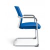 Konferenční židle na pérové kostře JCON, modrá, boční pohled, šedé plasty