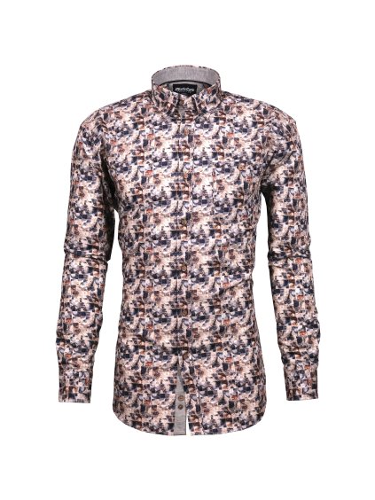 Pánska košile - Monte Carlo-červeno-šedá