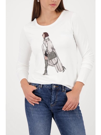 Dámské triko s dlouhým rukávem a potiskem City Style - Monari