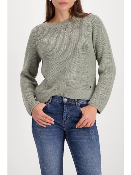 Dámský pletený svetr s textovým vzorem City Style - Monari