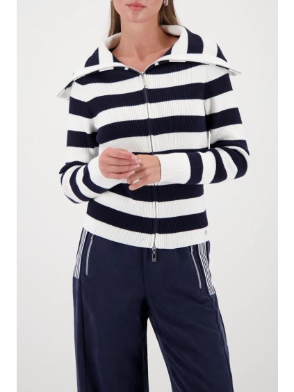 Dámská pruhovaná pletená mikina se zipem z kolekce WELCOME  NEW - Monari