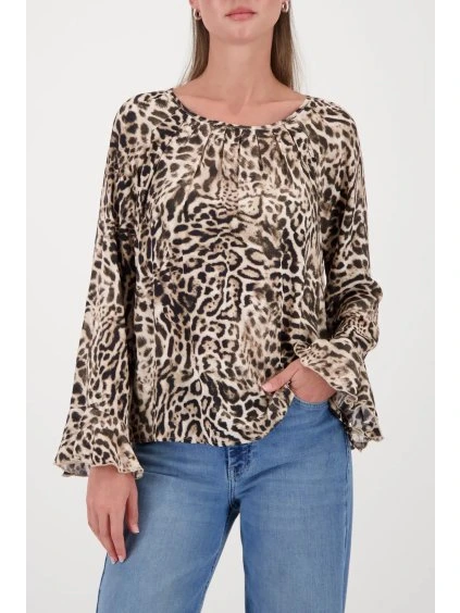 MONARI halenka Cape Town s leopardím vzorem – dark chocolate