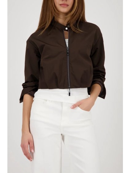 MONARI nylonová bunda na zip Cape Town –dark chocolate