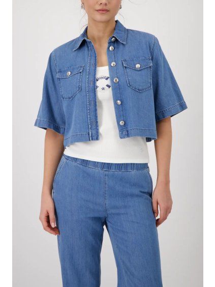 MONARI dámská denimová košile krátká Hamptons – modrý denim