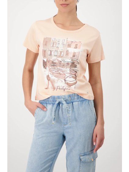 MONARI dámské triko s city printem Italy – summer peach