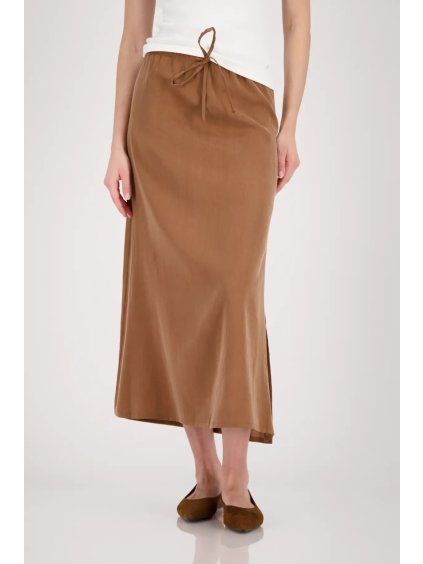 MONARI dámská sukně midi se side slit Italy – mocca |