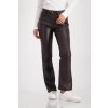 Dámské kalhoty/brownie v koženém vzhledu střihem bootcut - Monari
