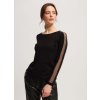 leo ugo na002x black fine knit mesh long sleeve top