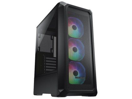 907 10 cougar pc skrin archon 2 mesh rgb black mid tower mesh front panel 3 x argb fans 3mm tg left panel ie4050432