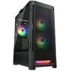 cougar pc skrin duoface black mid tower airflow front panel tg left panel 2 x argb 140mm 1x 120mm fans ie4107525