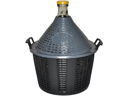 Skleněný demižon v plastovém koši 15 l