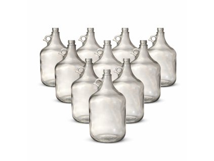 Skleněný demižon s úchytem 5 l - 10 kusů