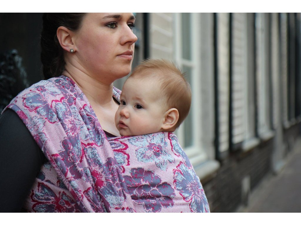 Yaro Ring Sling Fiori Duo Fuchsia Aqua-White Repreve - iSatky.cz