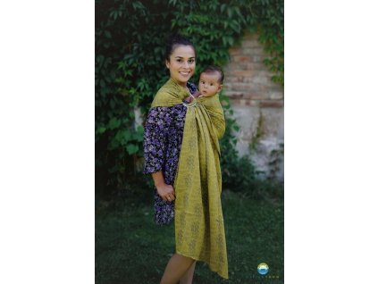 eng pm Little Frog jacquard ring sling Golden Boho size M 2 1 m 8169 2