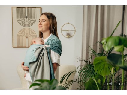 LennyLamb Ring Sling Little Herringbone Baby Mint 1,8m