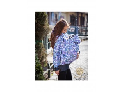 675 1 la tulia nosici bunda babywearing jacket bunda pro noseni deti modra zahrada 7 kopie