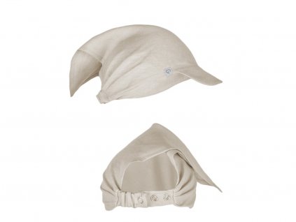 10476 chustka lniana z daszkiem len naturalny natural linen baby hat