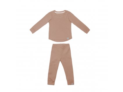 Fun2bemum bawelniany zestaw latte ribbed lounge set