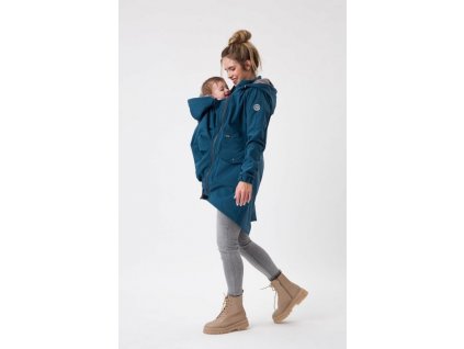 10530 fun2bemum babywearing softshell parka coat maternity parka do noszenia ciazowa petrol green butelkowa zielen 1