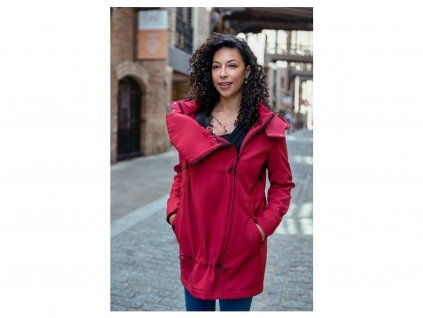 16815 4 wombat co celorocni softshellova nosici a tehotenska bunda wombatshell cherry red