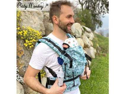 babymonkey ergonomicke nositko regolo rainbow emerald reverse