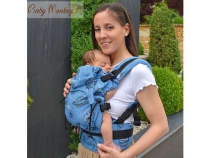 babymonkey ergonomicke nositko regolo space glitter light blue