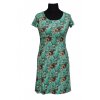 Angel Wings Kojicí šaty áčkový střih s krátkým rukávem Zelené listy