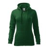 Mikina dámská Trendy Zipper (Barva Lahvově zelená, Velikost XXL)